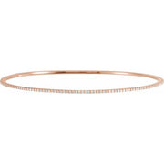 14k Rose 1 Ctw Natural Diamond Stackable Bangle 8' Bracelet