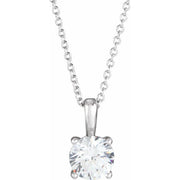 14K White 3/4 CT Natural Diamond 16-18' Necklace
