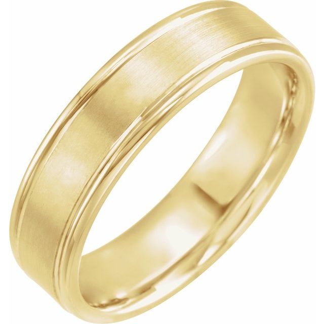 14k Yellow 6 Mm Grooved Band Size 11
