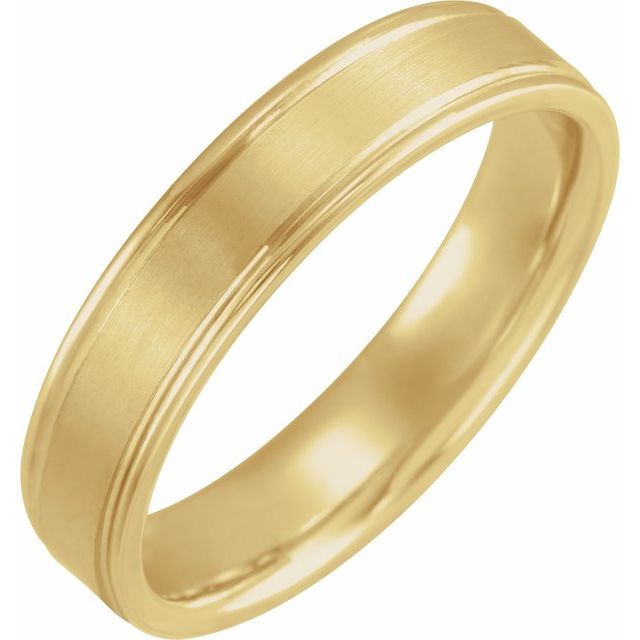 14K Yellow 5 mm Grooved Band Size 11