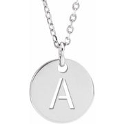 14K White Initial A 16-18' Necklace