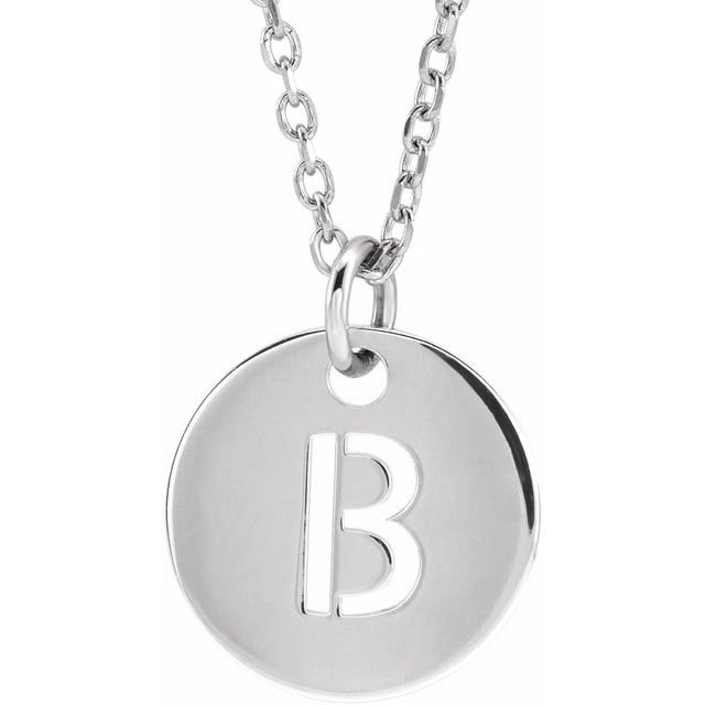 Sterling Silver Initial B 16-18' Necklace