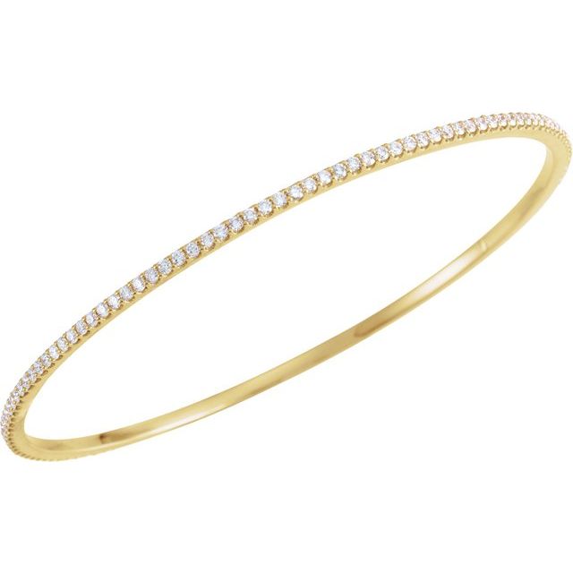 14K Yellow 2 CTW Natural Diamond Stackable Bangle 8' Bracelet