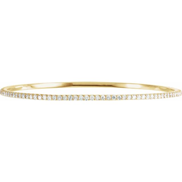 14K Yellow 3 CTW Lab-Grown Diamond Stackable Bangle 8' Bracelet