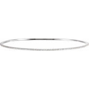 14K White 1 CTW Lab-Grown Diamond Stackable Bangle 8' Bracelet