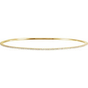 14k Yellow 1 Ctw Natural Diamond Stackable Bangle 8' Bracelet