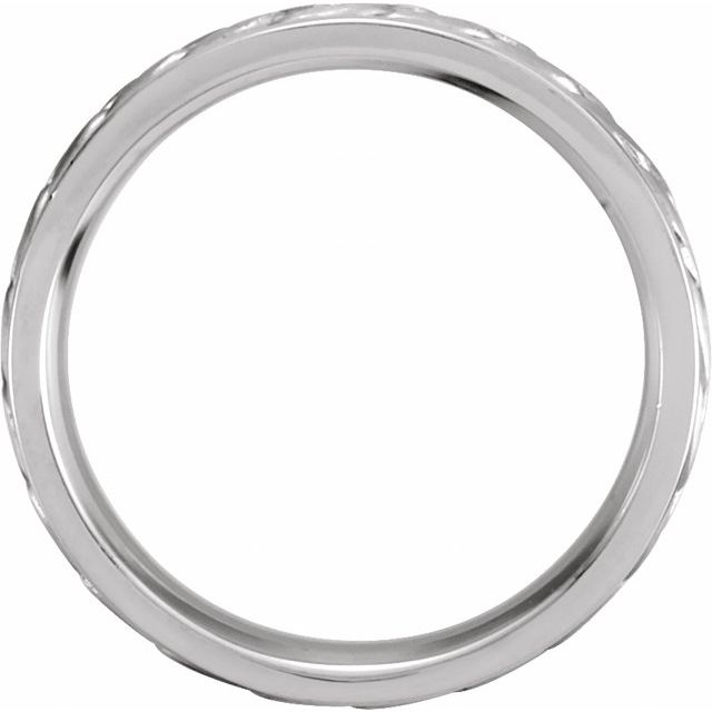 14K White 6.75 mm Woven Band Size 10