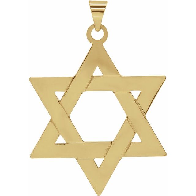 14K Yellow 32x26 mm Star of David Pendant
