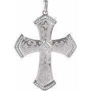 Sterling Silver 1/5 CTW Natural Diamond Cross Pendant
