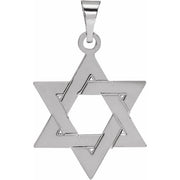 14K White 17x15 mm Star of David Pendant