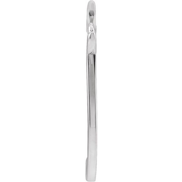 14K White Script Initial T Necklace Center