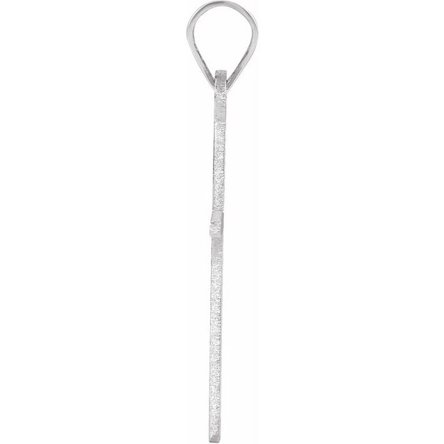 14K White Cross Pendant