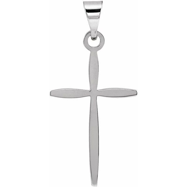 14K White Cross Pendant