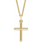 14k Yellow Cross 18' Necklace