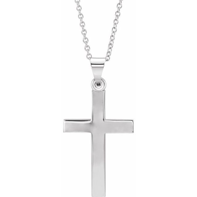 Sterling Silver Cross 18' Necklace