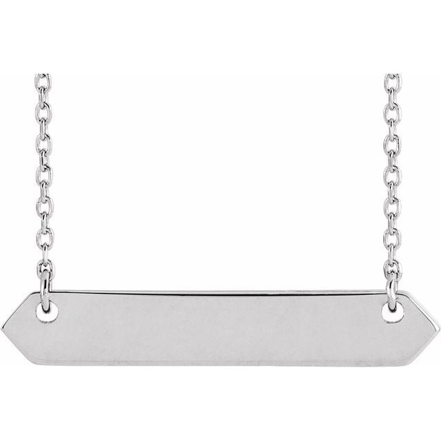 Sterling Silver Engravable Geometric 16-18' Necklace