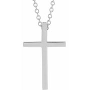 14k White 17.4x11.1 Mm Cross 18' Necklace
