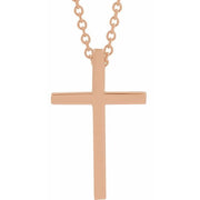14k Rose 17.4x11.1 Mm Cross 18' Necklace