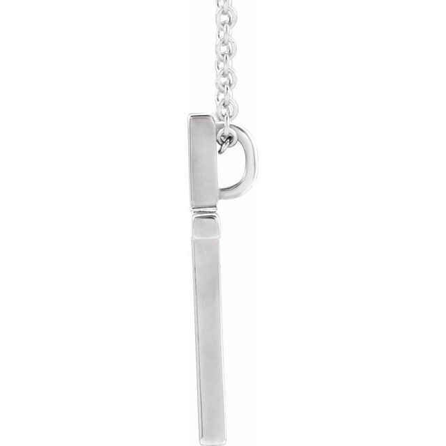 Sterling Silver 12x7.6 mm Cross 18' Necklace