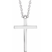 Sterling Silver 12x7.6 mm Cross 18' Necklace