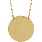 14K Yellow Engravable Disc 16-18' Necklace