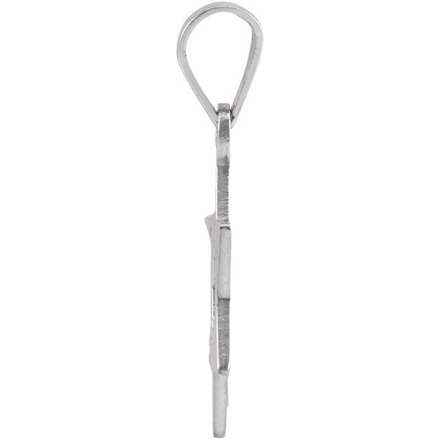 14K White 14x12 mm Star of David Pendant