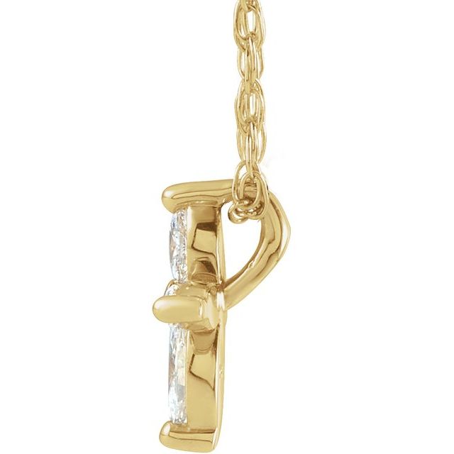 14K Yellow 1/6 CTW Natural Diamond Cross 18' Necklace