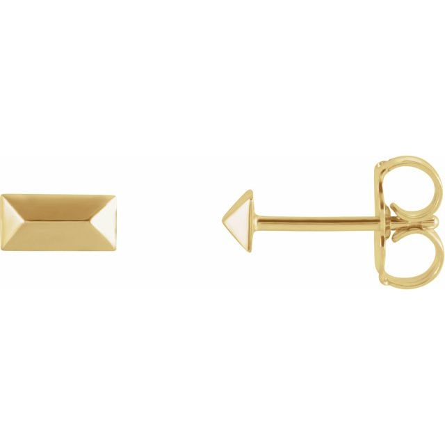 14K Yellow Geometric Stud Earrings