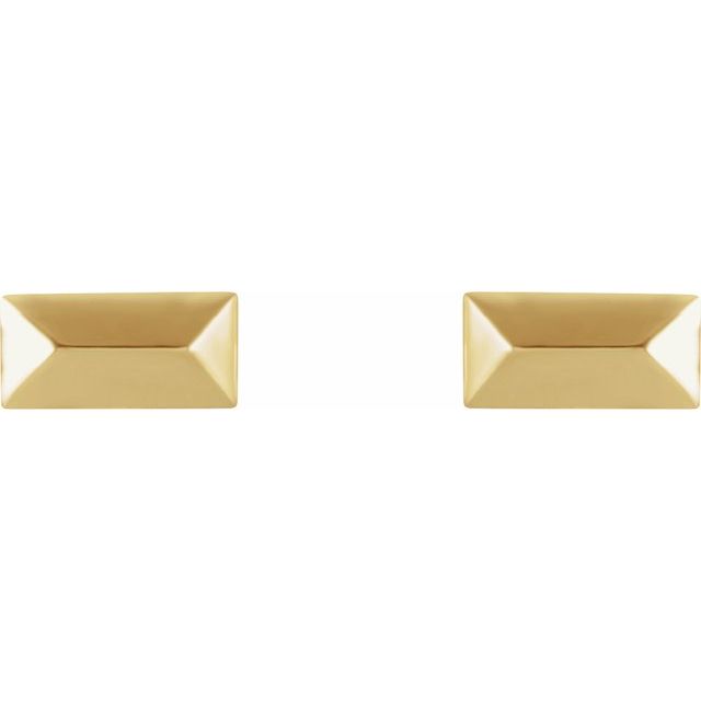 14K Yellow Geometric Stud Earrings
