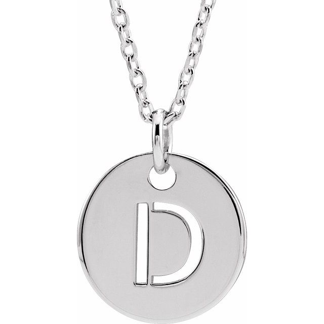 Sterling Silver Initial D 16-18' Necklace