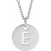 Sterling Silver Initial E 16-18' Necklace