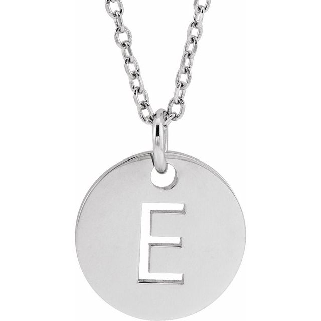Sterling Silver Initial E 16-18' Necklace