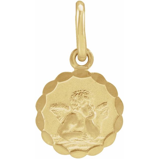 14K Yellow 8 mm Angel Pendant