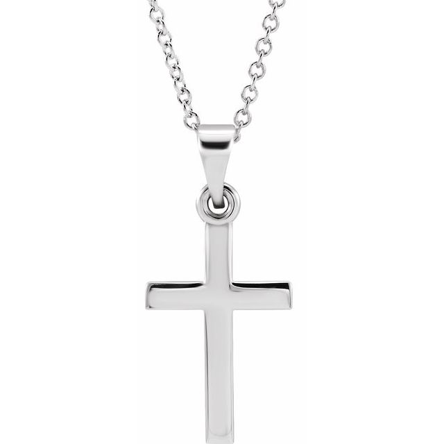 Sterling Silver Cross 18' Necklace