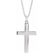 14k White Cross 18' Necklace