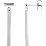 Sterling Silver Articulated Bar Earrings