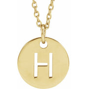 14K Yellow Initial H 16-18' Necklace