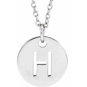 Sterling Silver Initial H 16-18' Necklace