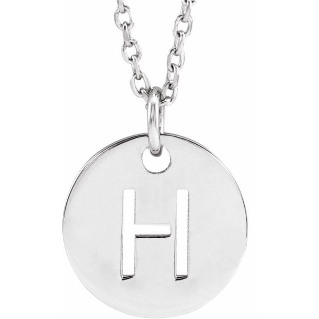Sterling Silver Initial H 16-18' Necklace