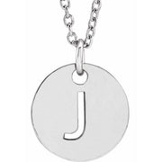 Sterling Silver Initial J 16-18' Necklace