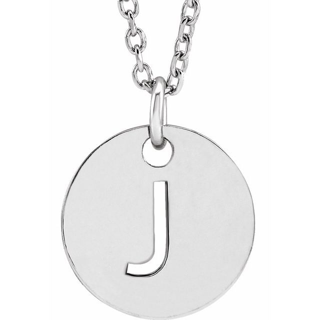 Sterling Silver Initial J 16-18' Necklace