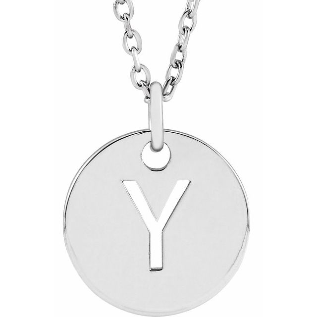 Sterling Silver Initial Y 16-18' Necklace