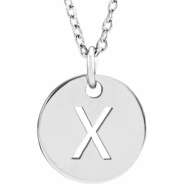 Sterling Silver Initial X 16-18' Necklace