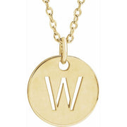 14k Yellow Initial W 16-18' Necklace