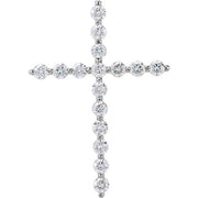 14K White 1/3 CTW Natural Diamond Cross Pendant