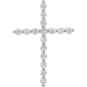 14K White 1  CTW Natural Diamond Cross Pendant