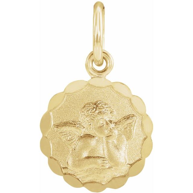 14K Yellow 10 mm Angel Pendant