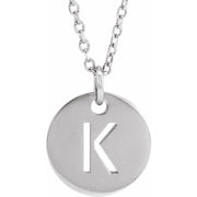 Sterling Silver Initial K 16-18' Necklace