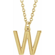 14K Yellow Initial W Dangle 16' Necklace