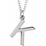 Sterling Silver Initial K Dangle 18' Necklace